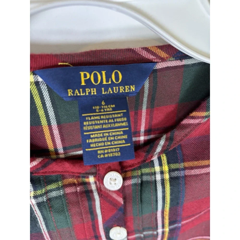 Polo Ralph Lauren Girls Plaid Nightgown Pajamas NWOT